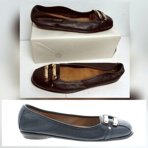 AEROSOLES Stitch N Turn Flexible black Flats Loafers Everyday Comfort Size 9